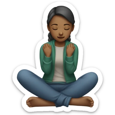 Girl in a meditation  sticker