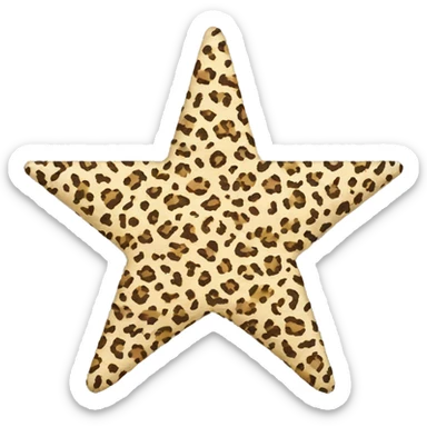 Leopard star sticker