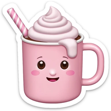 heiße Schokolade mit Marshmallows pink . Keine Gesichter  sticker