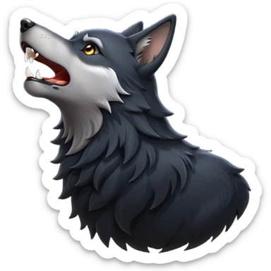 Lobo negro aullando sticker