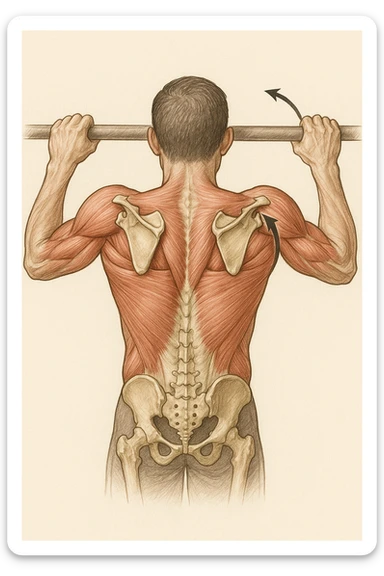 vista delle scapole durante le trazioni, visione anatomica sticker