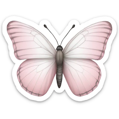 White butterfly light pink sticker