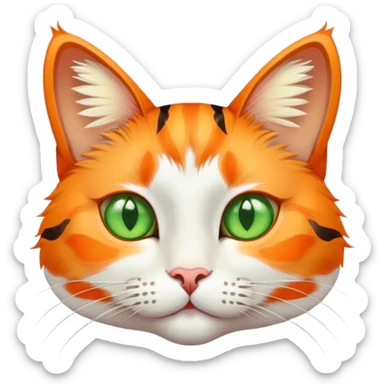 cats face with butterflies sticker