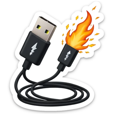 USB-C Cable with Explosion behind sticker