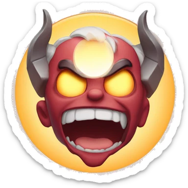 demon emoji with halo over his head sticker