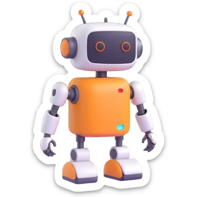 Cute Robot assistant sticker