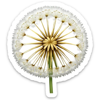 Dandelion flower emoji in white colour looks aesthetic  sticker