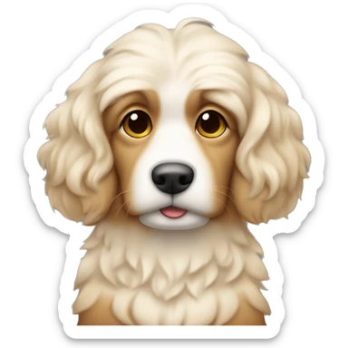homem cabelo bege pequeno cachoro bigol cor bege claro sticker