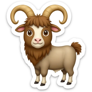 capra a 4 zampe in piedi ornata e vestita con oggetti sfarzosi sticker