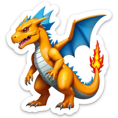  Cool Edgy Shiny Futuristic Ethereal Legendary Greymon-Digimon-Charizard-Agumon-Charmeleon-Reptile full body sticker