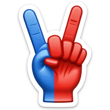 foam finger blue (#00A3E0) and red (#F9423A) sticker