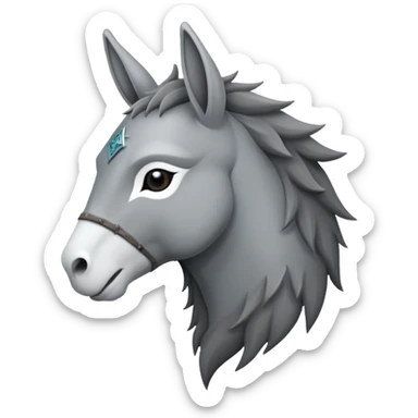 Game of thrones style donkey Sigil in stark Colors sticker