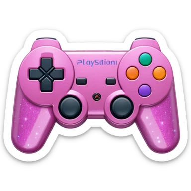 glittery pink 90s retro playstation console sticker