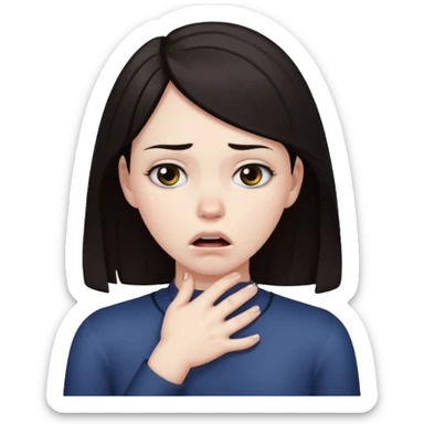Girl pretending to choke herself  sticker