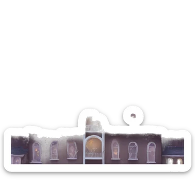 Beautiful Paperscape Addams sprawling 12 story tall haunted dream mansion  sticker