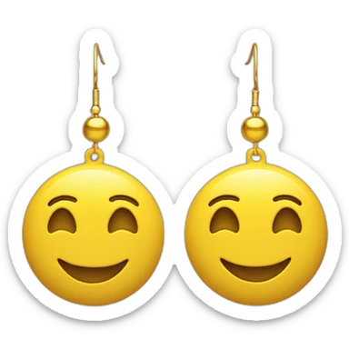 yellow happy face earings sticker