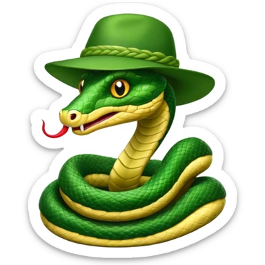 snake wearing a hat sticker