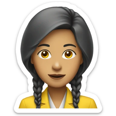 Indonesian woman wearing yellow suit sticker