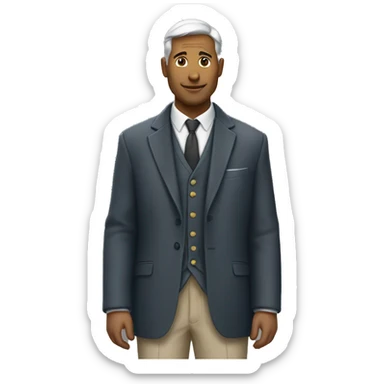 gentleman wearning coat pant looks decent sticker