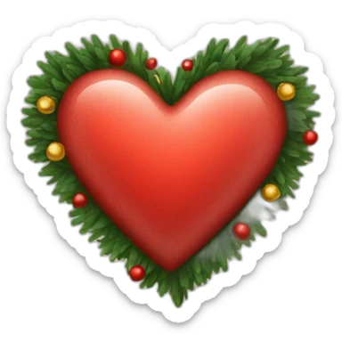christmas heart sticker