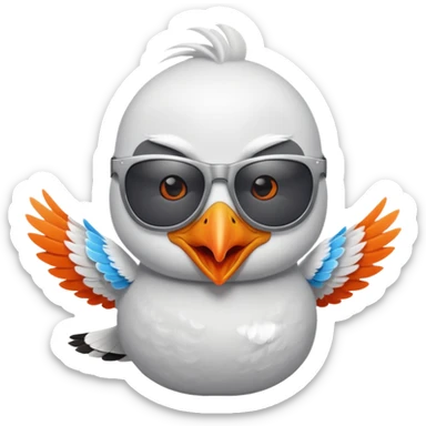 A seagull rocking out sticker