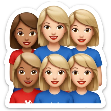 Realistic portrait of a group of women fan of Taylor Swift   sticker