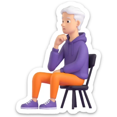 thoughtful character sticker