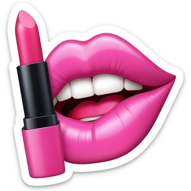 pink lipstick sticker