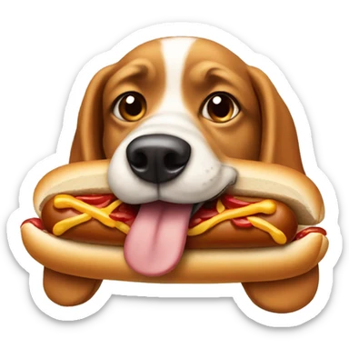 A dog as a hotdog sticker