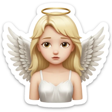 blonde girl angel, sad sticker