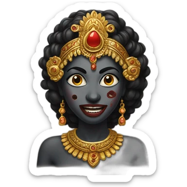 kali, Indian goddess, scary, tongue out, black skin sticker