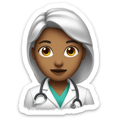 female doctor without stethoscope sticker