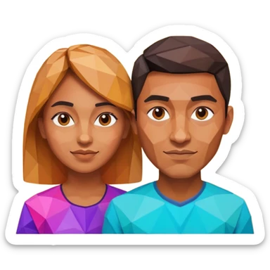 marriage low poly sticker