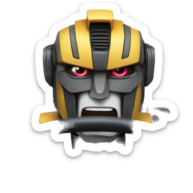 Transformer driving behind the steering wheel  sticker