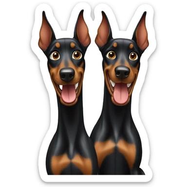 Two Dobermans playing  sticker