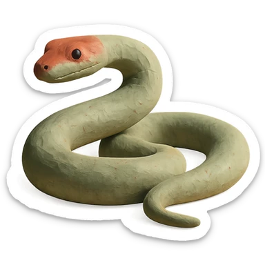 claymation style Titanoboa snake sticker