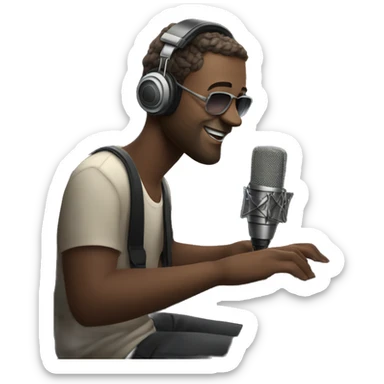 music artist in recording studio sticker