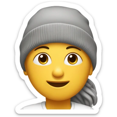 Yoga wearing a beanie sticker