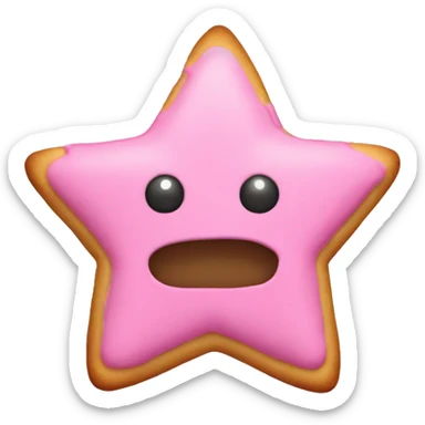 Pink star cookie sticker