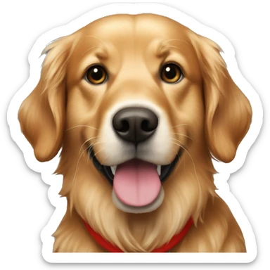 Red golden retriever with Santa hat sticker