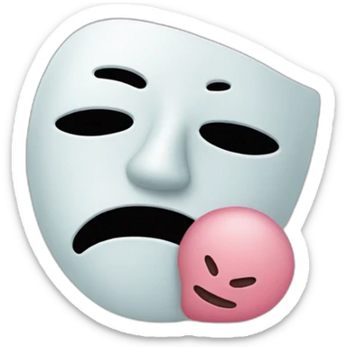 sad face behind an happy mask sticker