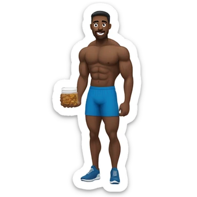 gym guy eating protien sticker