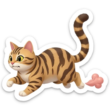 Fart cat running sticker