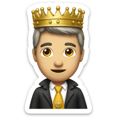 investigator wearing gold crown  sticker
