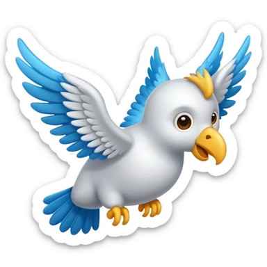 Calvo con alas volando sticker