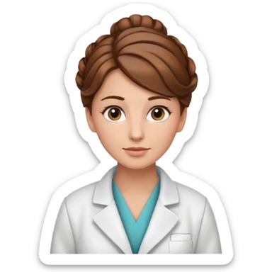 healthcare instructor standing up brown hair updo sticker