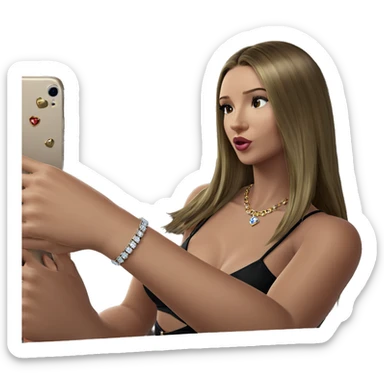 realistic girl with jewelry sticker