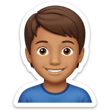 A 6 year old mexican boy with brown hair  sticker