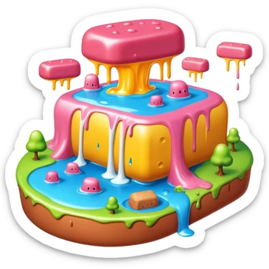 surreal melting SPAM land landscape sticker