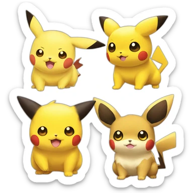 Pichu, Pikachu et Raichu sticker